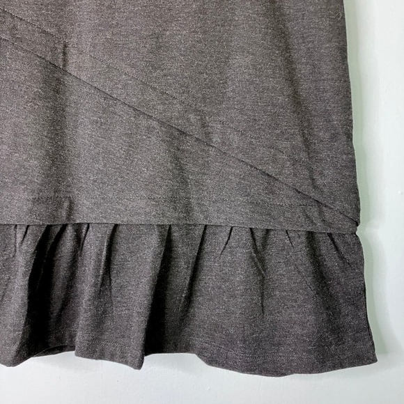prAna Leah Asymmetrical Ruffle Wool Blend Dark Heathered Gray Mini Skirt Size S - Picture 9 of 14